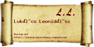 Lukács Leonidász névjegykártya